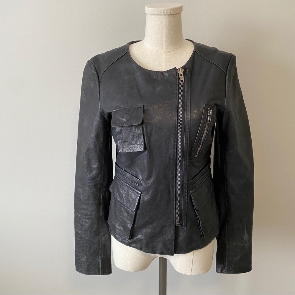 Black Leather Moto Jacket